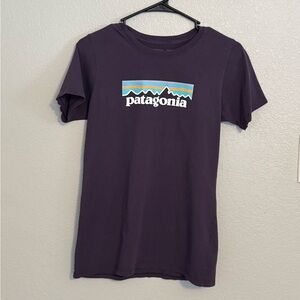 Patagonia Dark Purple Organic Cotton Logo Tee